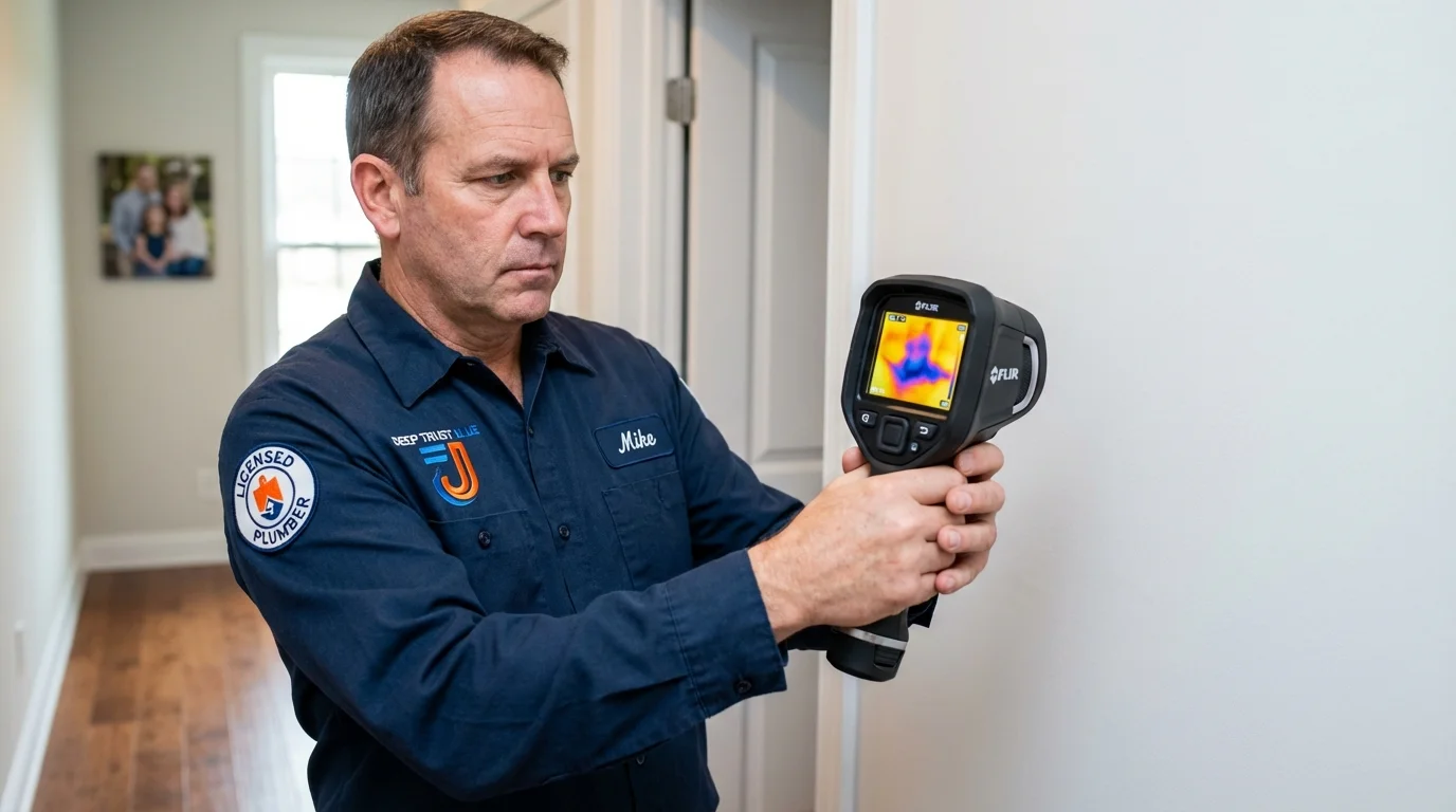 Thermal imaging leak detection by Johns Plumbing LLC in Leicester